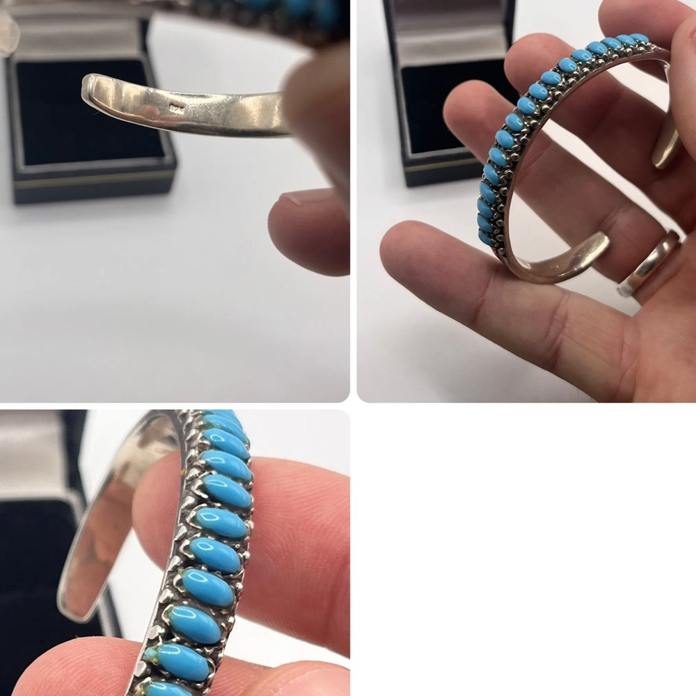 ✨HP✨ RARE ZUNI TURQUOISE SILVER CUFF - Picture 8 of 11